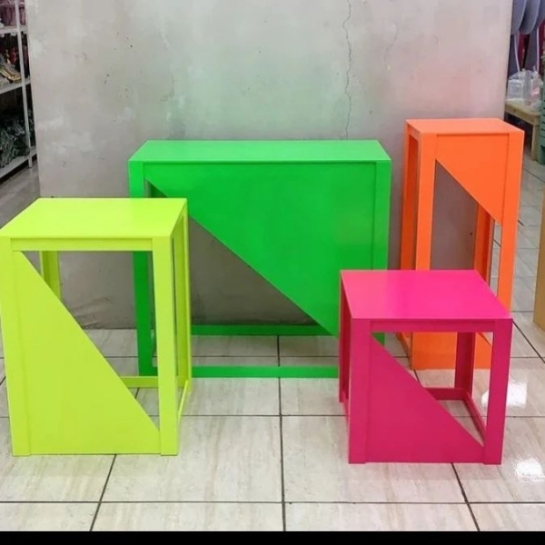 Mesas Cubos media Tapa X3 unidades